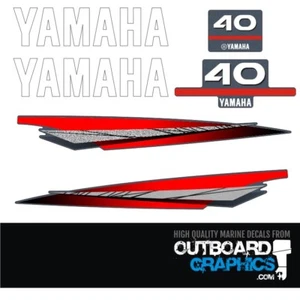 Yamaha 40hp 2 stroke outboard engine decals/sticker kit - Picture 1 of 1