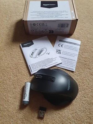  Ergonomic  Wireless Mouse Desktop laptop tablet  Fast Scrolling Amazon Basics  - Image 1 of 4