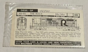 WALTHERS HO SCALE DECAL - ROCK ISLAND BLUE “THE ROCK” HOOD UNIT  #934-44950 - Picture 1 of 2