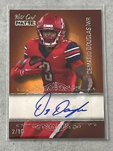 2023 Wild Card Matte Demario Douglas Orange Rookie RC Auto /10 #CBB-A Patriots - Picture 1 of 2