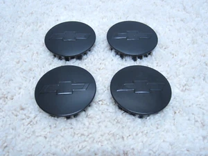 CHEVROLET CAMARO / COLORADO OEM ALLOY WHEEL BLACK CENTER CAP SET 9595010 #2B-7 - Picture 1 of 3