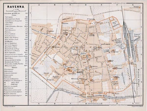 Ravenna Ravenne 1908 picc. mappa orig. + guida fr. (12 p.) fiacres curiosités - Picture 1 of 3