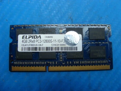 MacBook A1286 Elpida SO-DIMM RAM Memory 4GB SO-DIMM PC3-12800S EBJ41UF8BDU0-GN-F - Image 1 of 2