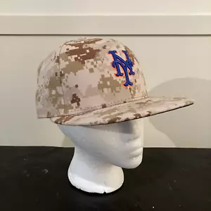 New Era 59FIFTY New York METS MLB Authentic Fitted Cap Brown DIGICAMO 7 ~ 7 1/8 - Picture 1 of 11