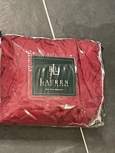 RALPH LAUREN Twin Bed Skirt Ruffle Barn Red 100% Cotton 14” Drop Made In USA - Picture 1 of 14