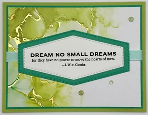 Stampin' Up! Dream No Small Dreams Inspirational Card w/Envelope, Ribbon, Bling - Picture 1 of 3