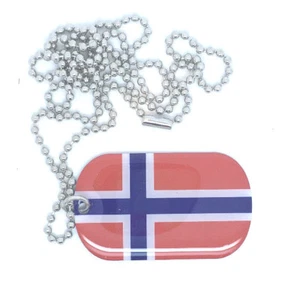 Norwegen Norge Dog Tag Erkennungsmarke Anhänger Kette flag 3x5cm #533 - Bild 1 von 1