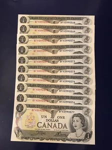 💎1973 🔥 $1 Bank Of Canada Note Uncirculated Lot Of 10 Consecutive Serial # - Picture 1 of 2
