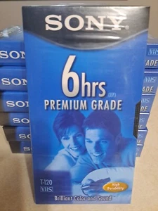 7 Pack Sony T-120VL/H Premium Grade 6 Hour Blank VHS Videocassette Tapes NEW - Picture 1 of 3