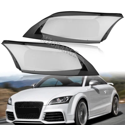 2pcs Headlight Lens Cover Clear For Audi TT 2008 2009 2010 2011-2014 Left+Right - image 1 of 4