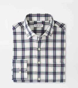 Peter Millar Men's Randall Performance Poplin Sport Shirt White Medium - Picture 1 of 5