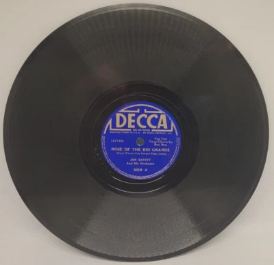 Jan Savitt Rose of the Rio Grande & Blues in the Groove Shellac 78 RPM 3019 Foto 1 de 4