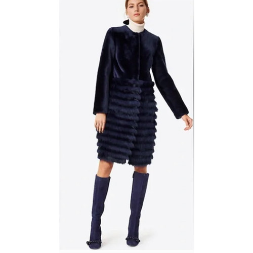 Giacca shearling Tory Burch Electra con finitura in pelliccia taglia small