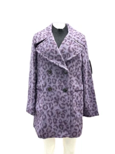 Kate Spade New York Women's Purple Basil Brushed Leopard Coat Size 16 - Picture 1 of 4