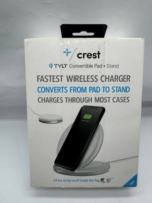 Crest TYLT Convertible Charging Pad Stand Fastest Wireless Charger White - Image 1 of 4