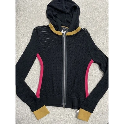 NUEVO CON ETIQUETAS Angel Apparel Mujer Talla XS Tricolor Desmontable Sudadera con Capucha Cremallera Y2K Precio de venta sugerido por el fabricante 190 USD Foto 1 de 4