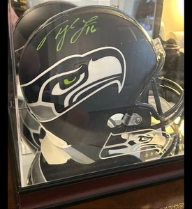 Casco Seattle Seahawks firmado por Tyler Lockett con visualización trasera espejada personalizada - Imagen 1 de 20