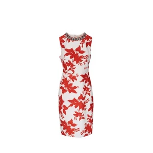 Sachin + Babi Anna Coral Narcissus Floral Print Sheath Dress Size 8 - Picture 1 of 10
