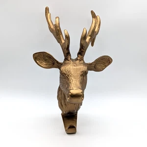 Broyhill Deer Head Wall Mount Hook Brass Tone Sculpture Faux Taxidermy Accent - Picture 1 of 9