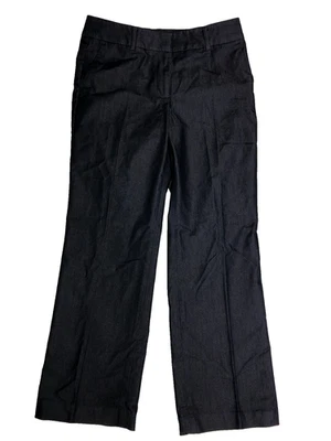 Pantalón Talbots Newport 6 Mezcla de Algodón Elástico Pierna Ancha Azul Marino Cremallera Doble Gancho y Ojo Foto 1 de 4