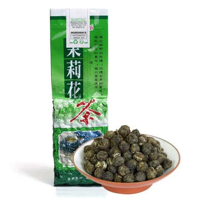 Rollo de mano de té verde chino hoja suelta perla dragón jazmín premium GOARTEA 250 g Foto 1 de 4