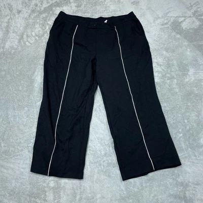 Pantalón Isaac Mizrahi Live Negro 1XP Pierna Ancha Detalle de Tubos a0562 Foto 1 de 4