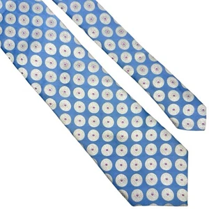 Ike Behar Men's Medallion Necktie Hand Tailored Neck Tie 100% Silk Blue 62” - Picture 1 of 6