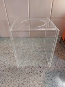 Vintage MCM MODERN CUBE Plexiglas Acryl Taschentuch Box Abdeckung 6" Quadrat KRISTALLKLAR - Bild 1 von 16