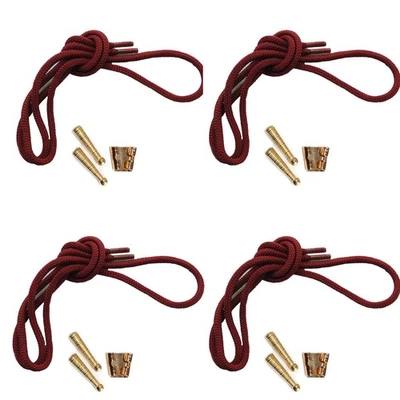 Blank Bolo Tie Kit Standard Slide Textured Tip Maroon Cord Gold Tone 4 - Image 1 of 4