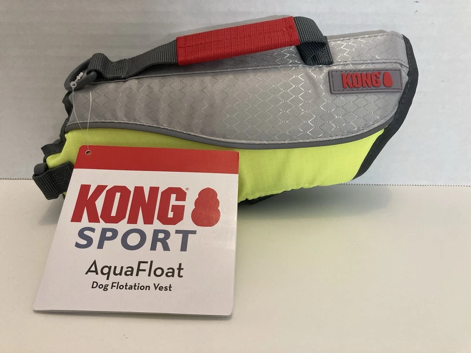 KONG Aqua Floatation Dog Life Jacket Vest Safety Handle X-small Green Gray - Image 1 of 4