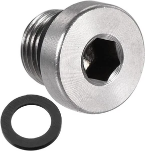 uxcell Edelstahl Innensechskantkopf M10x1 Rohrverschraubung Stopfen M10x1 mm, silber - Bild 1 von 4