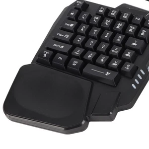 RGB Backlit Keyboard Mouse Combo Single Hand Gaming Keypad Mouse Converter Wi FY - Afbeelding 1 van 22