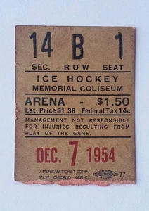 1954 Fort Wayne Komets IHL Hockey Ticket Stub 3. Jahr Troy Bruins - Bild 1 von 3