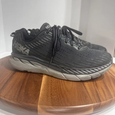 Talla 10.5 - Zapatos para correr Hoka One One Clifton 5 para hombre negros, grises Foto 1 de 4