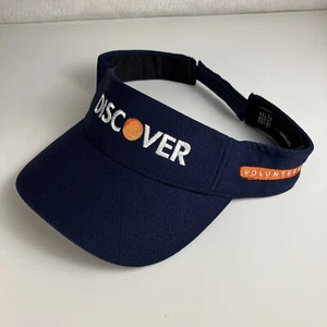 Discover Credit Card Visor Hat Cap Adjustable Sport Tek Navy Blue - Picture 1 of 7