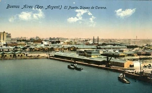 Buenos Aires El Puerto Diques de Carena Port & Dikes Argentina Postcard - Imagen 1 de 2
