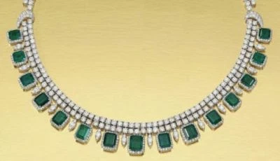 Collar de boda de plata esterlina 925 maciza para fiesta de cóctel verde esmeralda para mujer Foto 1 de 3