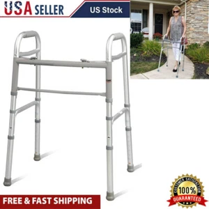 Folding Mobility Walkers Rollators w/ Height Adjustable Legs Adults Seniors New - Picture 1 of 6