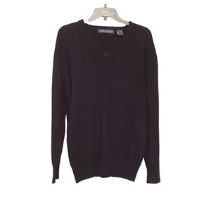 Architect 100% Lambswool Long Sleeve V-Neck Black Sweater Men’s Size Medium - Picture 1 of 8