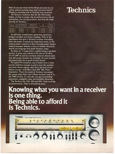 Vintage Technics SA-400 Stereo Receiver Silver & Wood Panel Finish Print Ad Art - Picture 1 of 2