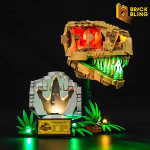 BrickBling Kit Luci LED per LEGO World Dinosauro Fossili: T. rex Teschio 76964 Fai da Te - Foto 1 di 10