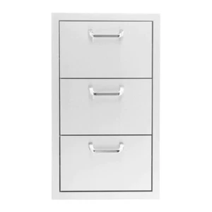 PCM Edelstahl Dreifach Zugang Schublade offene Box BBQ-260-DRW3-PTH - Bild 1 von 6