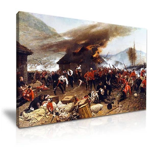 Battle of Rorke's Drift Zulu War Canvas Wall Art Picture Print 76x50cm - Picture 1 of 7