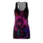 Women's Cut & Sew Racerback Dress Colorful design with a guitar 