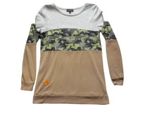 Simply Southern Sweater Womens Medium Camo Colorblock Lightweight Outerwear Lady - Picture 1 of 7