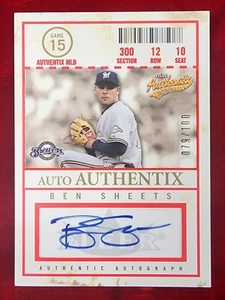 2005 Fleer Authentix General Admission /100 Ben Sheets #AA-BS Auto - Picture 1 of 2