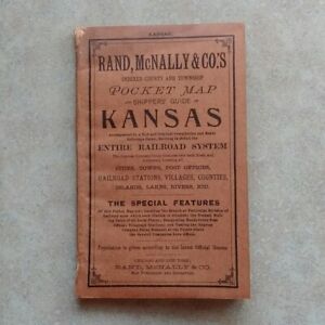 Rand McNally Kansas Railroad System 1900 Pocket Map