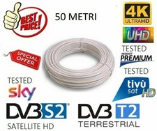 CAVO ANTENNA TV SATELLITARE TERRESTRE SKY MATASSA 50mt 5MM FeCu 0,8 mm