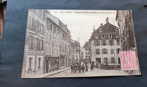 C Lardier 132 BELFORT Place petite Fontaine Et Grand Rue - 1903 Stamp - Picture 1 of 2