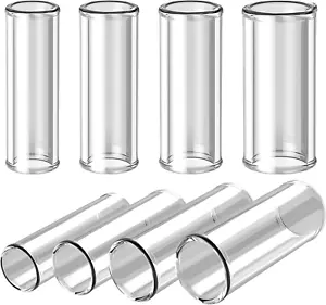 8Pc Glass Guitar Slides Electric and Acoustic Multisize Slide Guitar Glass New - Picture 1 of 12